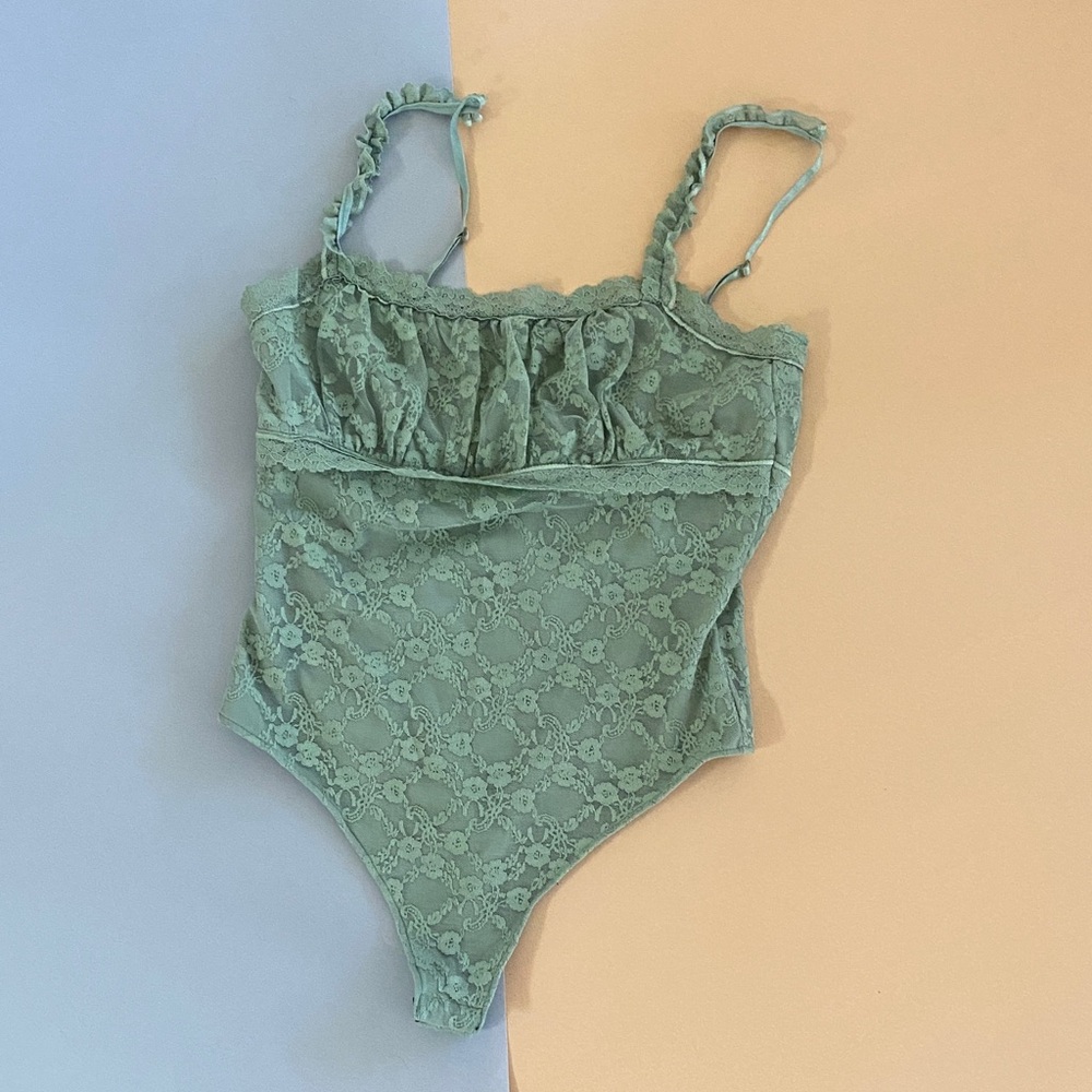Sage Green Lace Bodysuit